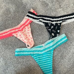 Victoria Secret PINK lace waist thongs